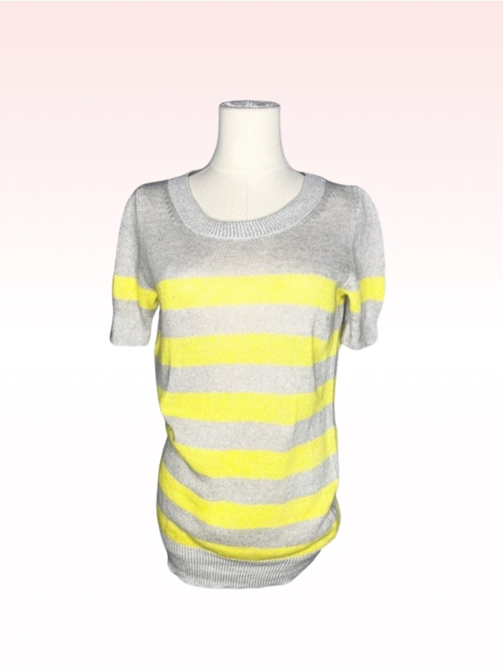 J.Crew Gray & Yellow Striped Top (Sz S)